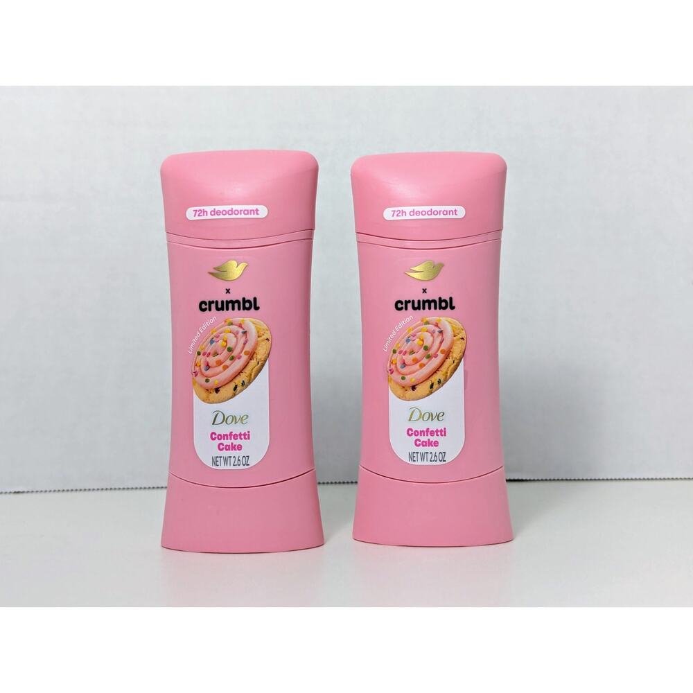Dove Crumbl Deodorant Stick Crumbl Confetti Cake Aluminum Free, 2.6oz (Set of 2)